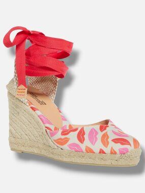Castañer x Diane Von Furstenberg Womens' Red Espadrilles Sandals Shoe Size 40